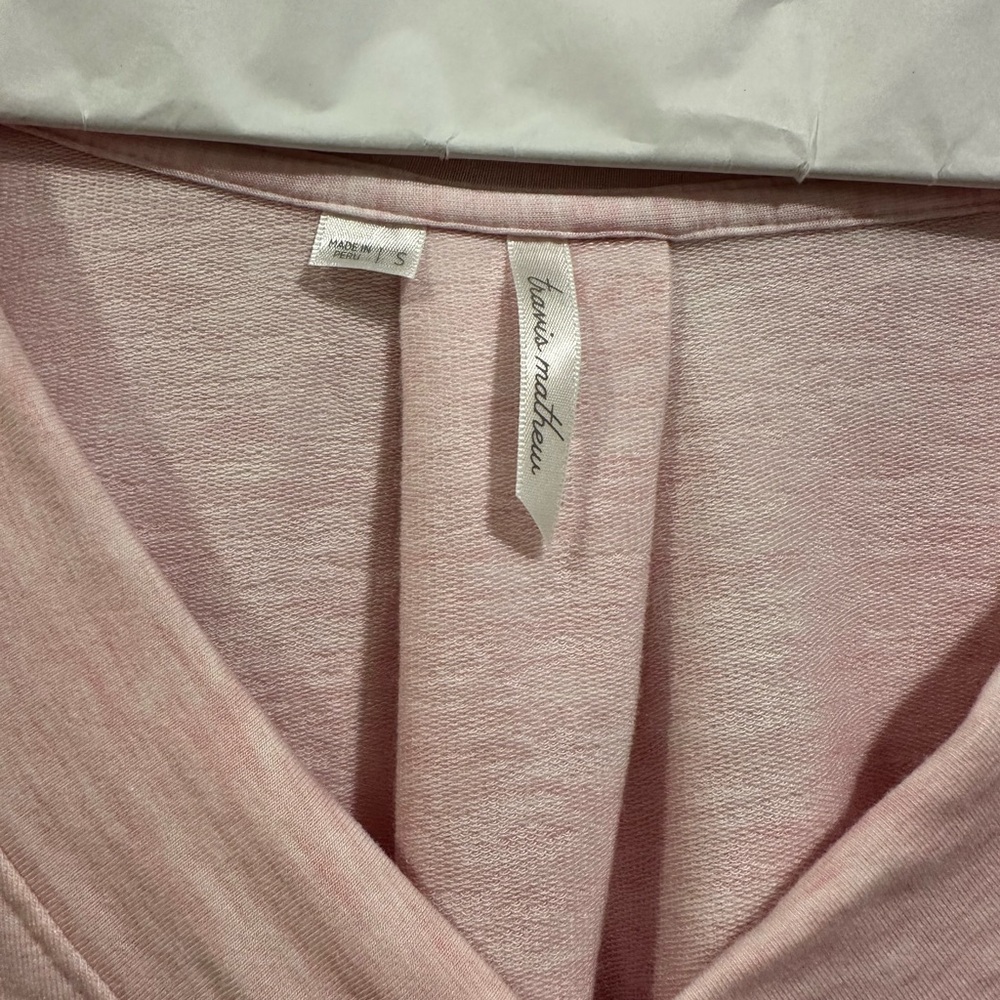 Travis Mathew cloud terry Light Pink V-Neck Sweater